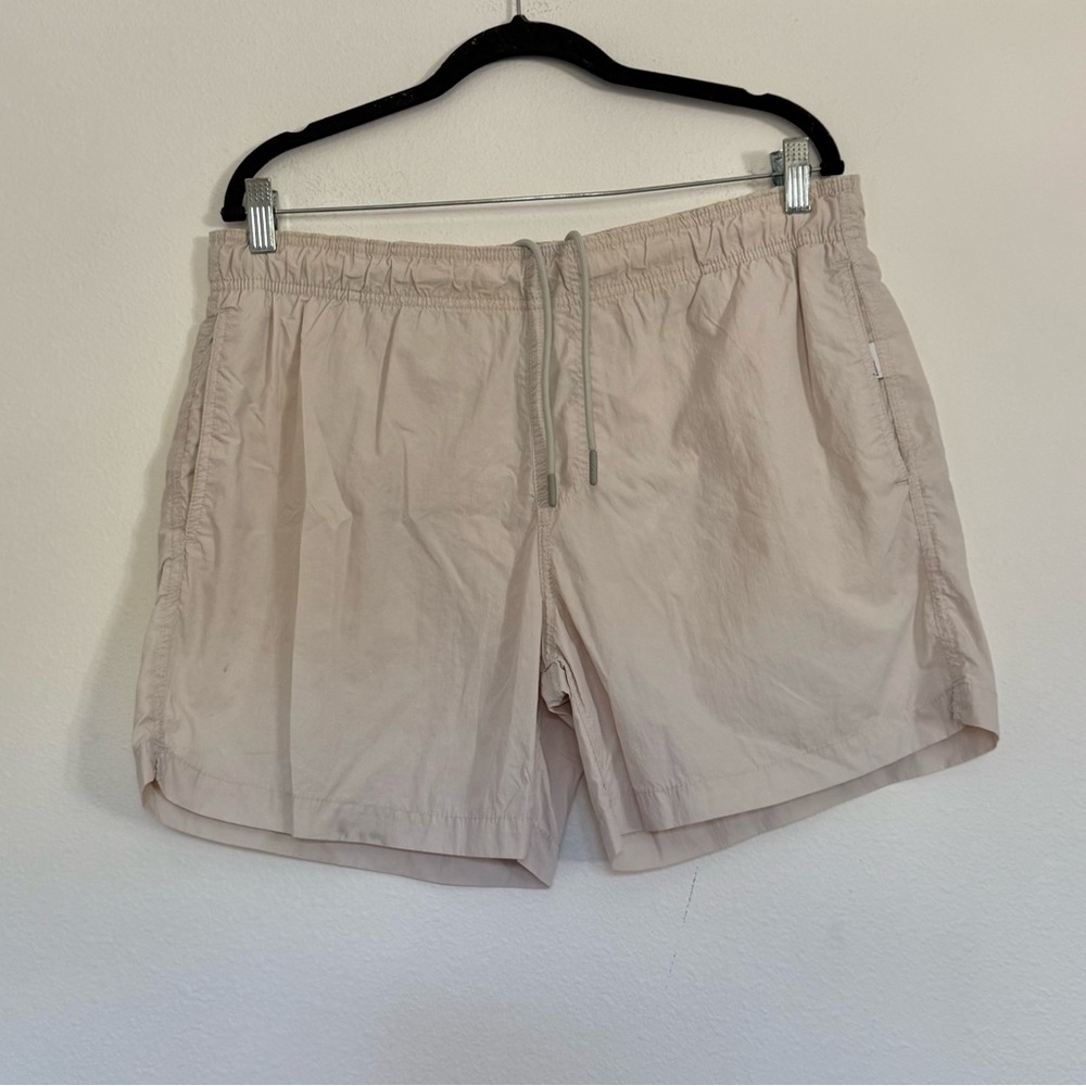 Onia x Theory Light Tan Drawstring swim Shorts